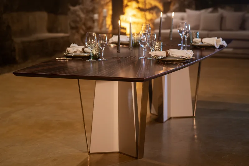 Giulia Boat Shape Fixed Top Dining Table
