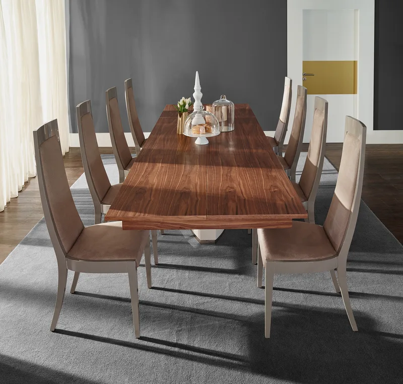 Mediale Rectangular Extension Dining Table w/ Valentino Base