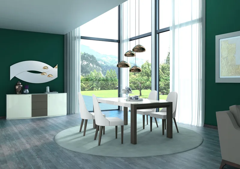 Sliding Rectangular Extension Dining Table